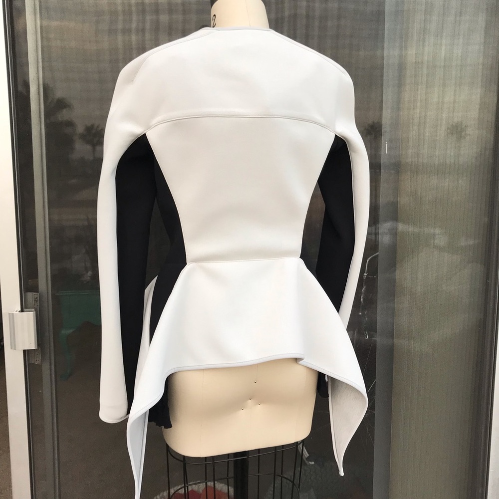 Gareth Pugh white black neoprene jacket 4 6 RARE - Picture 8 of 8